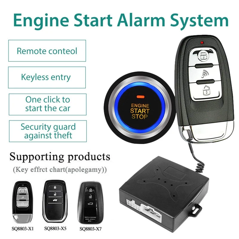 12V Anti-Diebstahl Keyless Start System Fernbedienung Alarm System Alarm Keyless Entry Starter Auto Auto SUV Start Taste auto Zubehör