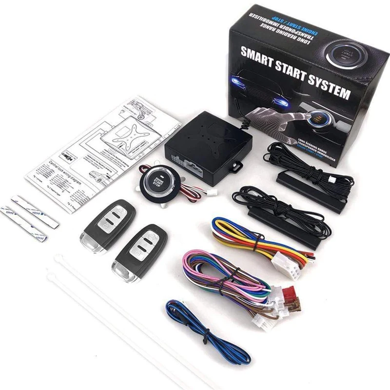 12V Anti-Diebstahl Keyless Start System Fernbedienung Alarm System Alarm Keyless Entry Starter Auto Auto SUV Start Taste auto Zubehör