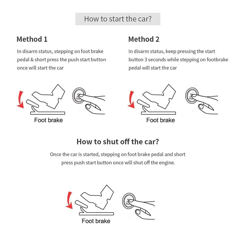 Eine Start-Stopp-Taste Starten Sie den Motor Keyless Entry für Universal 12v Fahrzeug RFID Lock Auto Auto Start System