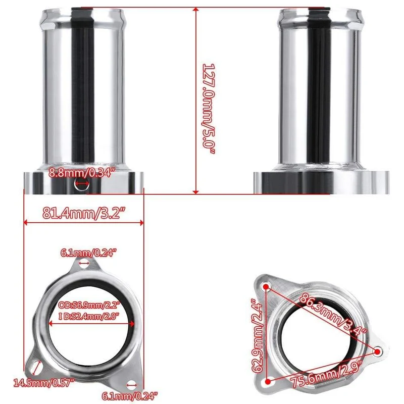 57 MM Großhandelsersatzrohr für EGR-Ventil im neuen Design für 1.9 8 V TDI PD130/PD150 2.25 Zoll Diesel-EGR-Löschkit VR-EGR02