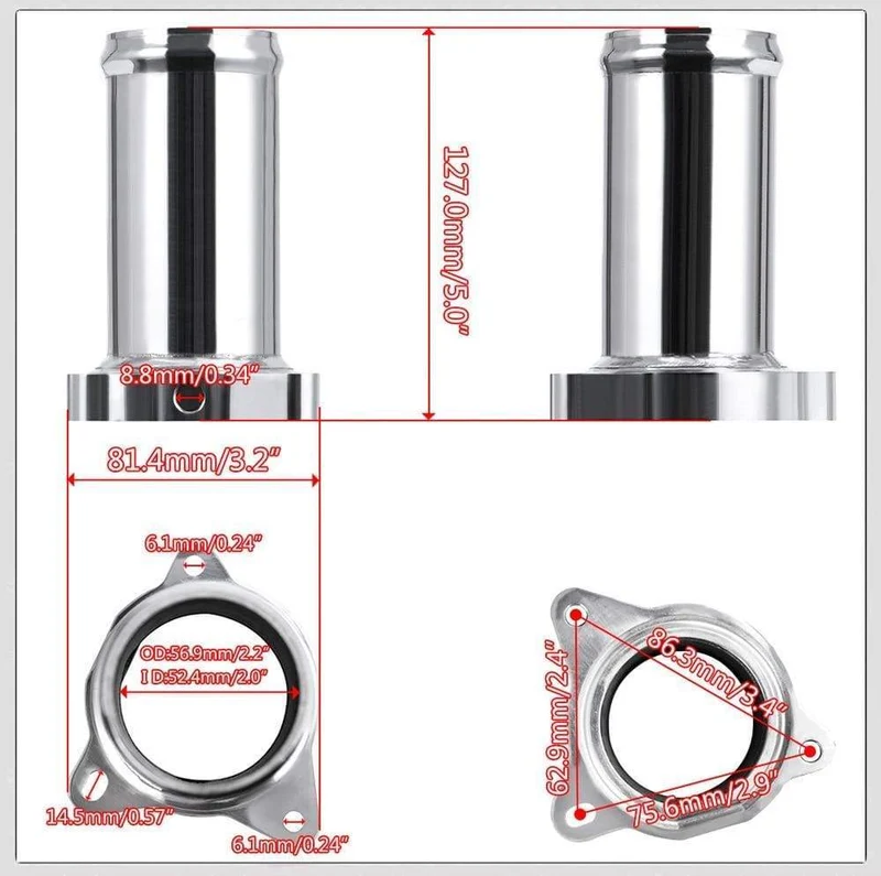 57 MM Großhandelsersatzrohr für EGR-Ventil im neuen Design für 1.9 8 V TDI PD130/PD150 2.25 Zoll Diesel-EGR-Löschkit VR-EGR02