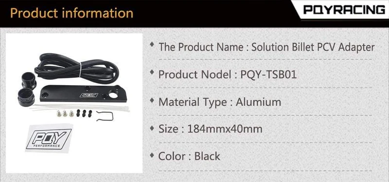 Billet PCV-Löschplatten-Kit Umbauadapter für Volkswagen(VW)/Audi/SEAT/Skoda EA113-Motoren mit PQY-Logo PQY-TSB01