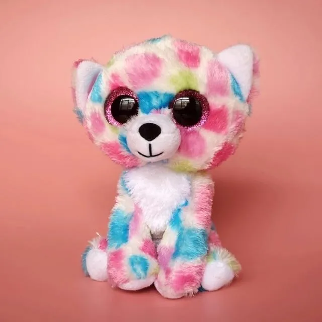 40 Style Ty Niedliche Tierplüschtierpuppe Big Eye Owl Dinosaurier Einhorn Pony Fledermausfuchs 15 cm Weicher Plüsch zum Sammeln Spielzeug Geschenk