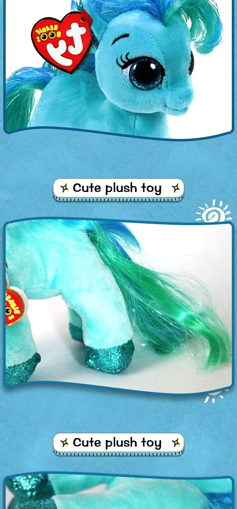 40 Style Ty Niedliche Tierplüschtierpuppe Big Eye Owl Dinosaurier Einhorn Pony Fledermausfuchs 15 cm Weicher Plüsch zum Sammeln Spielzeug Geschenk