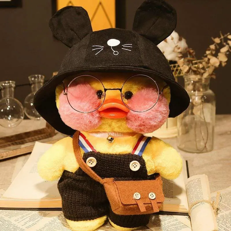 30cm Neue Hyaluronsäure Ente Plüsch Puppen Niedlichen Tier Enten Gefüllte Puppe Spielzeug Für Mädchen Kleine Gelbe Ente Mit Brille Kinder Geschenk