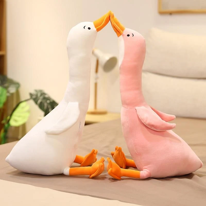 Nette Baumwolle Gans Stofftiere Tier Baby Begleit Puppen Plüsch Komfort Puppen Weiches Kissen Nordic Wohnkultur