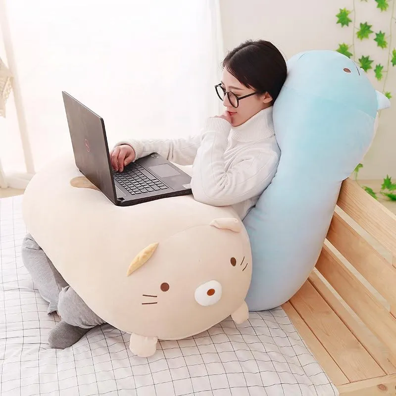 60/90 cm riesiges Eck-Biokissen, japanische Animation, Sumikko Gurashi, Plüschtier, gefüllt, weich, Cartoon, für Kinder, Mädchen, Valentinstagsgeschenke