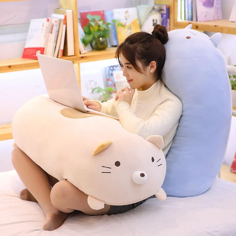 60/90 cm riesiges Eck-Biokissen, japanische Animation, Sumikko Gurashi, Plüschtier, gefüllt, weich, Cartoon, für Kinder, Mädchen, Valentinstagsgeschenke