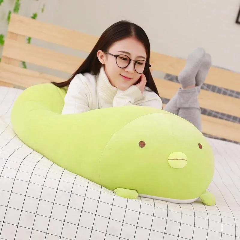 60/90 cm riesiges Eck-Biokissen, japanische Animation, Sumikko Gurashi, Plüschtier, gefüllt, weich, Cartoon, für Kinder, Mädchen, Valentinstagsgeschenke