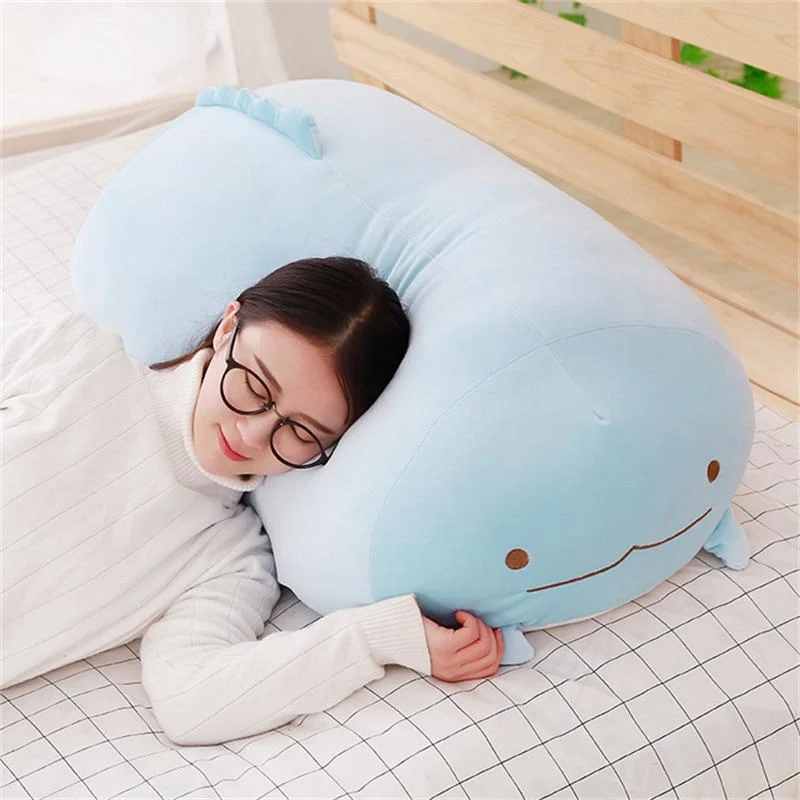 60/90 cm riesiges Eck-Biokissen, japanische Animation, Sumikko Gurashi, Plüschtier, gefüllt, weich, Cartoon, für Kinder, Mädchen, Valentinstagsgeschenke