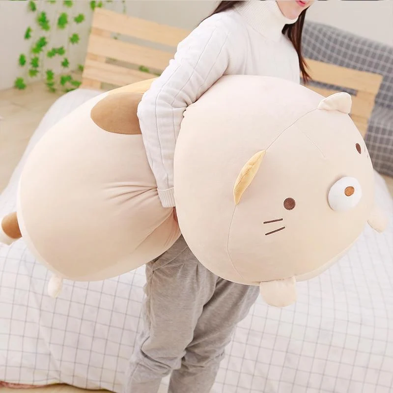 60/90 cm riesiges Eck-Biokissen, japanische Animation, Sumikko Gurashi, Plüschtier, gefüllt, weich, Cartoon, für Kinder, Mädchen, Valentinstagsgeschenke