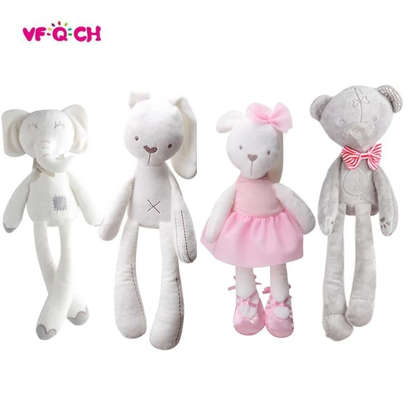 Neue Stil Plüsch Nette Beschwichtigen Kaninchen Bär Tier Spielzeug Infant Baby Komfort Puppen Für Kinder Kinder Geburtstag Hübsches Geschenk