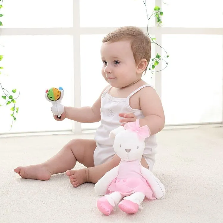 Neue Stil Plüsch Nette Beschwichtigen Kaninchen Bär Tier Spielzeug Infant Baby Komfort Puppen Für Kinder Kinder Geburtstag Hübsches Geschenk