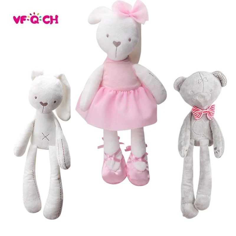 Neue Stil Plüsch Nette Beschwichtigen Kaninchen Bär Tier Spielzeug Infant Baby Komfort Puppen Für Kinder Kinder Geburtstag Hübsches Geschenk