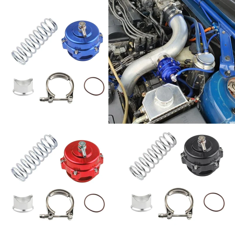 Universelles JDM 50 mm V-Band-Abblaseventil BOV Q-Serie Entlüftungsventil mit aufschweißbarem Aluminium, kein Logo für Tial-Flansch