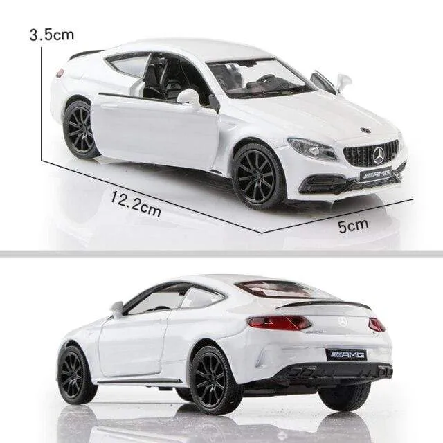 Geburtstagsgeschenke Jungenspielzeug AMG C63 S Coupé Simulation Exquisite Druckguss-Spielzeugfahrzeuge RMZ Stadtauto-Styling 1:36 Legierungsmodell