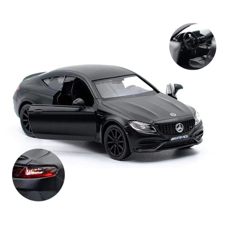 Geburtstagsgeschenke Jungenspielzeug AMG C63 S Coupé Simulation Exquisite Druckguss-Spielzeugfahrzeuge RMZ Stadtauto-Styling 1:36 Legierungsmodell