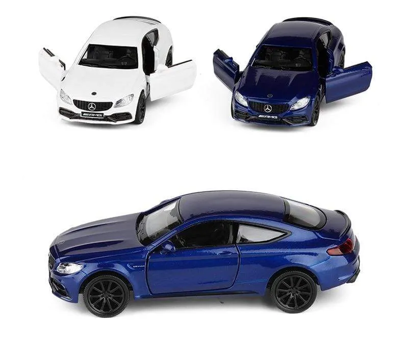 Geburtstagsgeschenke Jungenspielzeug AMG C63 S Coupé Simulation Exquisite Druckguss-Spielzeugfahrzeuge RMZ Stadtauto-Styling 1:36 Legierungsmodell