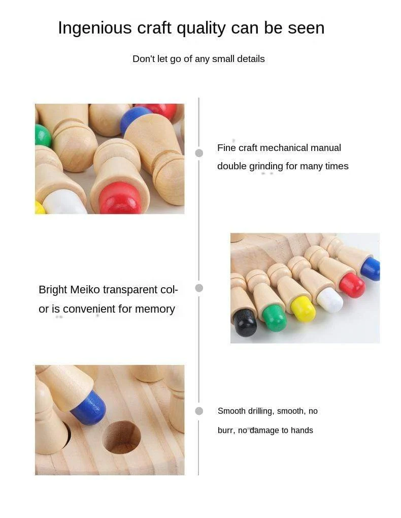 Kinderspiel Schach Holz Memory Match Stick Spaß Farbe Spielbrett Puzzles Pädagogisches Spielzeug Kognitive Fähigkeit Lernen Kinderspielzeug