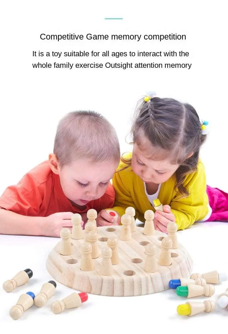 Kinderspiel Schach Holz Memory Match Stick Spaß Farbe Spielbrett Puzzles Pädagogisches Spielzeug Kognitive Fähigkeit Lernen Kinderspielzeug