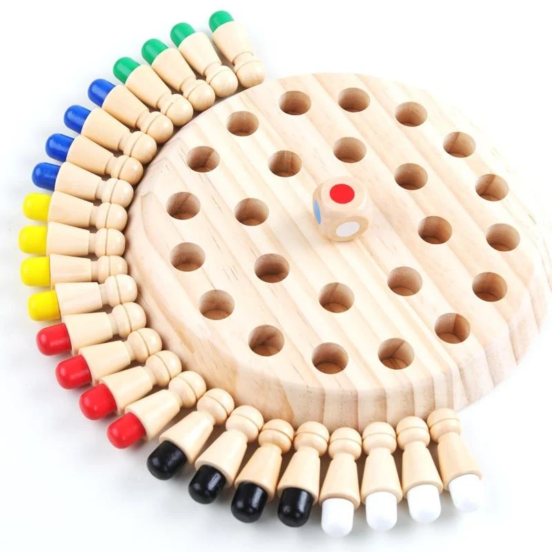 Kinderspiel Schach Holz Memory Match Stick Spaß Farbe Spielbrett Puzzles Pädagogisches Spielzeug Kognitive Fähigkeit Lernen Kinderspielzeug