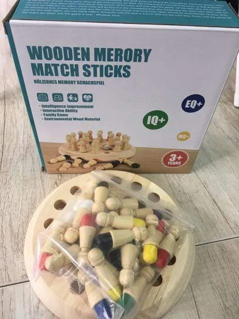 Kinderspiel Schach Holz Memory Match Stick Spaß Farbe Spielbrett Puzzles Pädagogisches Spielzeug Kognitive Fähigkeit Lernen Kinderspielzeug