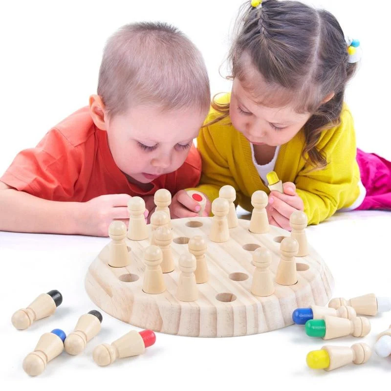 Kinder Holzspielzeug Puzzles Farbgedächtnis Schachspiel Spiel Intellektuelle Kinder Party Brettspiele Baby Pädagogisches Lernspielzeug