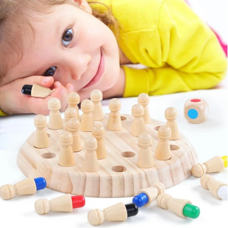 Kinder Holzspielzeug Puzzles Farbgedächtnis Schachspiel Spiel Intellektuelle Kinder Party Brettspiele Baby Pädagogisches Lernspielzeug