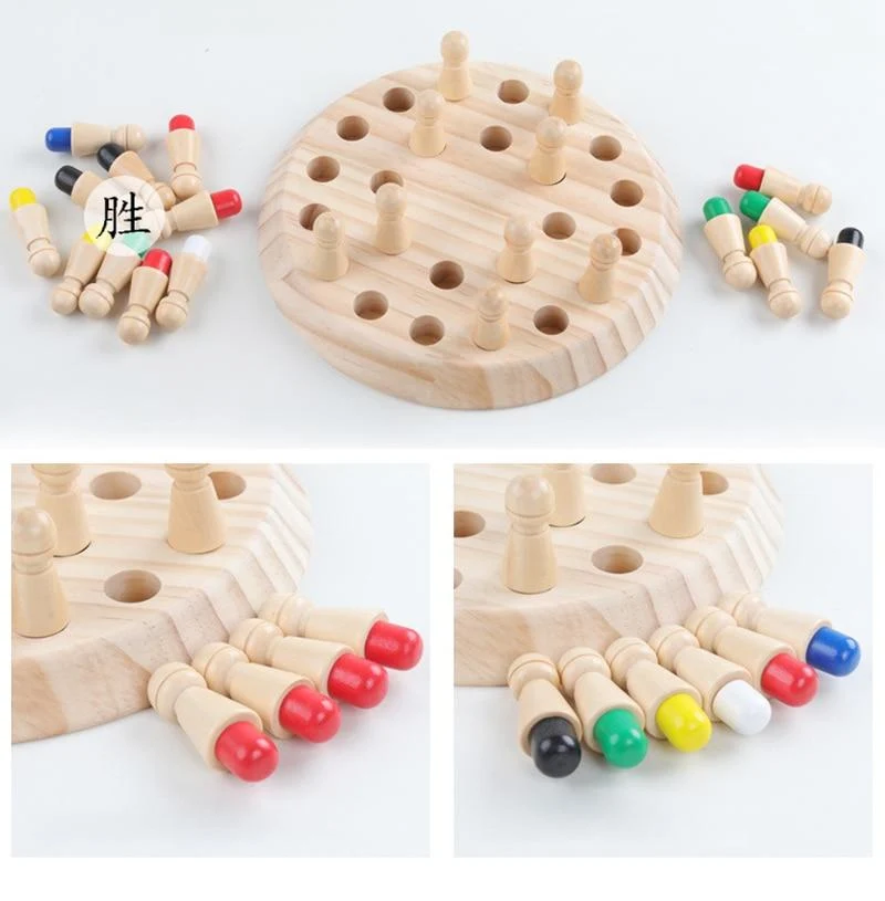 Kinder Holzspielzeug Puzzles Farbgedächtnis Schachspiel Spiel Intellektuelle Kinder Party Brettspiele Baby Pädagogisches Lernspielzeug