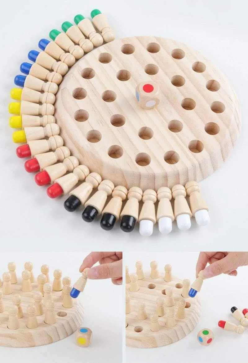 Kinder Holzspielzeug Puzzles Farbgedächtnis Schachspiel Spiel Intellektuelle Kinder Party Brettspiele Baby Pädagogisches Lernspielzeug