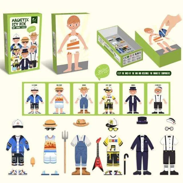 Kinder Magnetic Human Body Cognitive DIY Puzzles Früherziehung Lernspielzeug Montessori Lustiges Geschenk für Kinder Dressing Puzzle