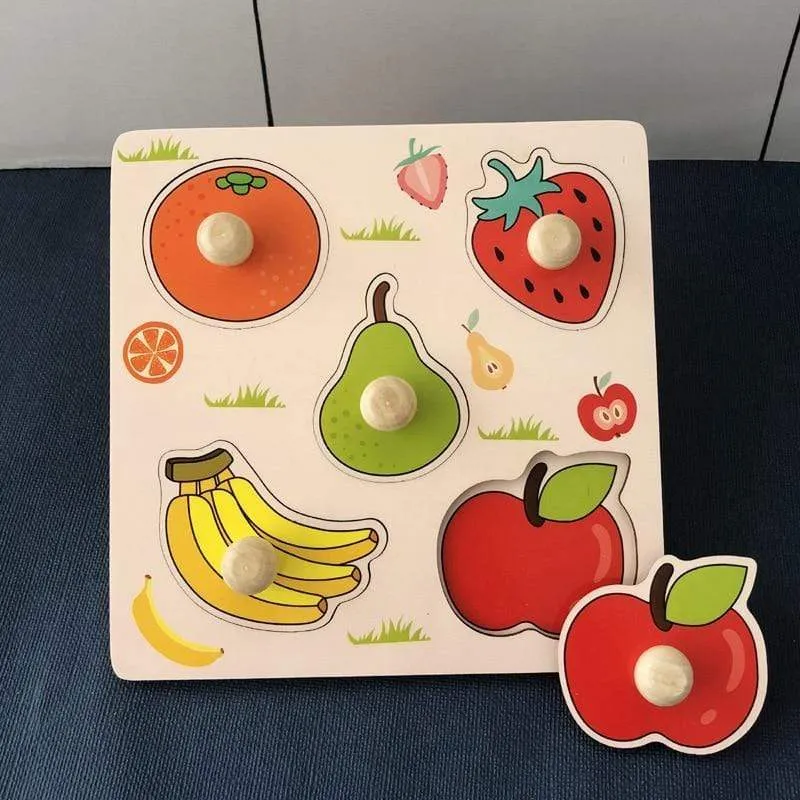 Kinder Hand Grab Board 3D Puzzle Holzspielzeug für Kinder Cartoon Tier Holz Puzzle Kleinkind Baby Frühe Pädagogische Lernspielzeug