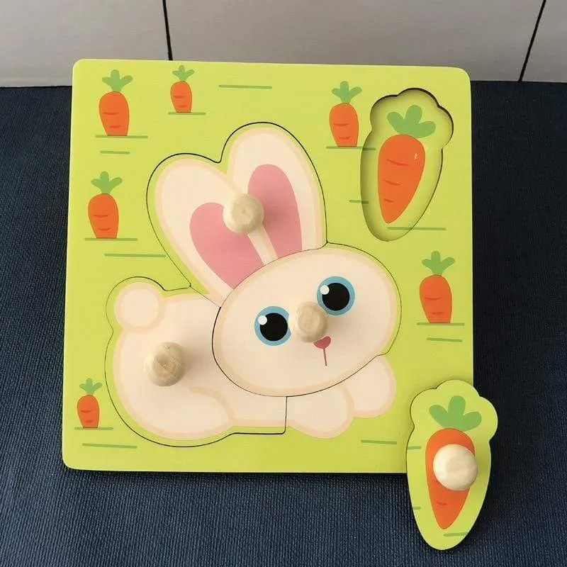Kinder Hand Grab Board 3D Puzzle Holzspielzeug für Kinder Cartoon Tier Holz Puzzle Kleinkind Baby Frühe Pädagogische Lernspielzeug