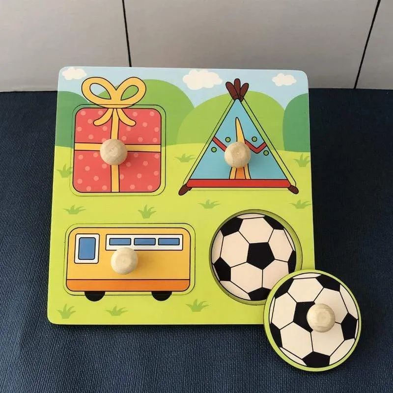 Kinder Hand Grab Board 3D Puzzle Holzspielzeug für Kinder Cartoon Tier Holz Puzzle Kleinkind Baby Frühe Pädagogische Lernspielzeug