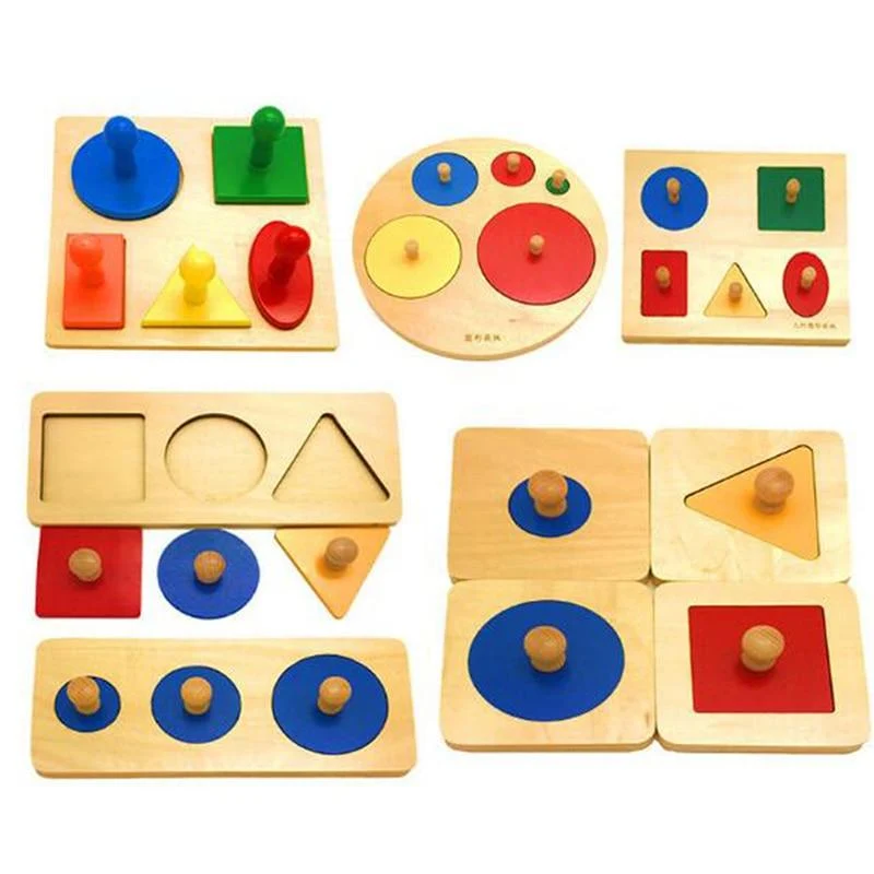 Holz Geometrische Formen Sortieren Mathe Montessori Puzzle Bunte Vorschullernen Lernspiel Baby Kleinkind Spielzeug