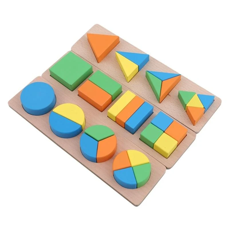 Holz Geometrische Formen Sortieren Mathe Montessori Puzzle Bunte Vorschullernen Lernspiel Baby Kleinkind Spielzeug