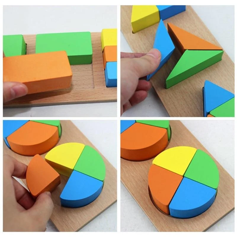 Holz Geometrische Formen Sortieren Mathe Montessori Puzzle Bunte Vorschullernen Lernspiel Baby Kleinkind Spielzeug