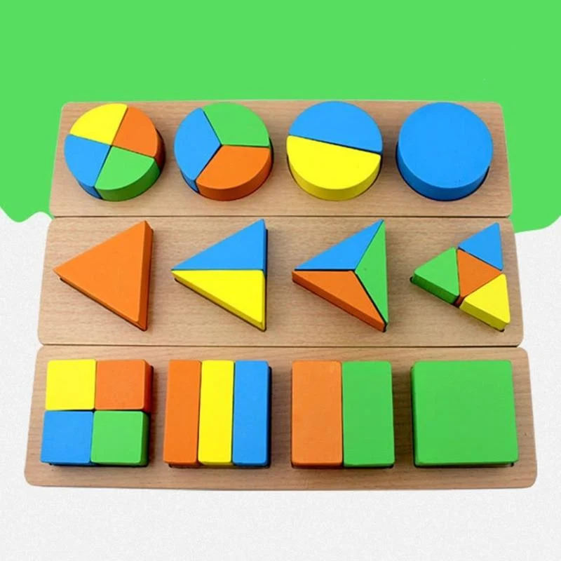 Holz Geometrische Formen Sortieren Mathe Montessori Puzzle Bunte Vorschullernen Lernspiel Baby Kleinkind Spielzeug
