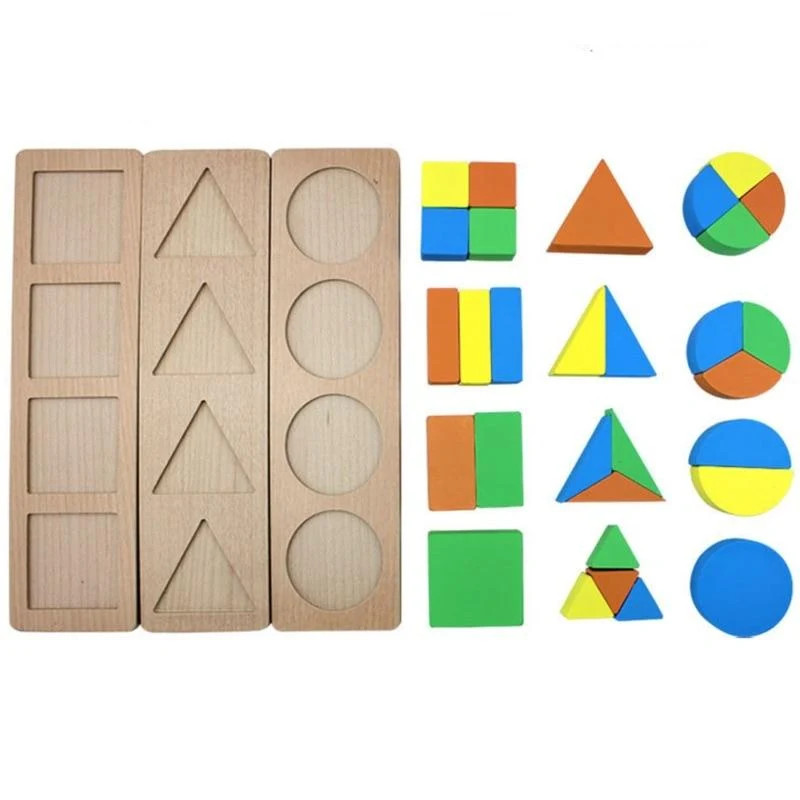 Holz Geometrische Formen Sortieren Mathe Montessori Puzzle Bunte Vorschullernen Lernspiel Baby Kleinkind Spielzeug