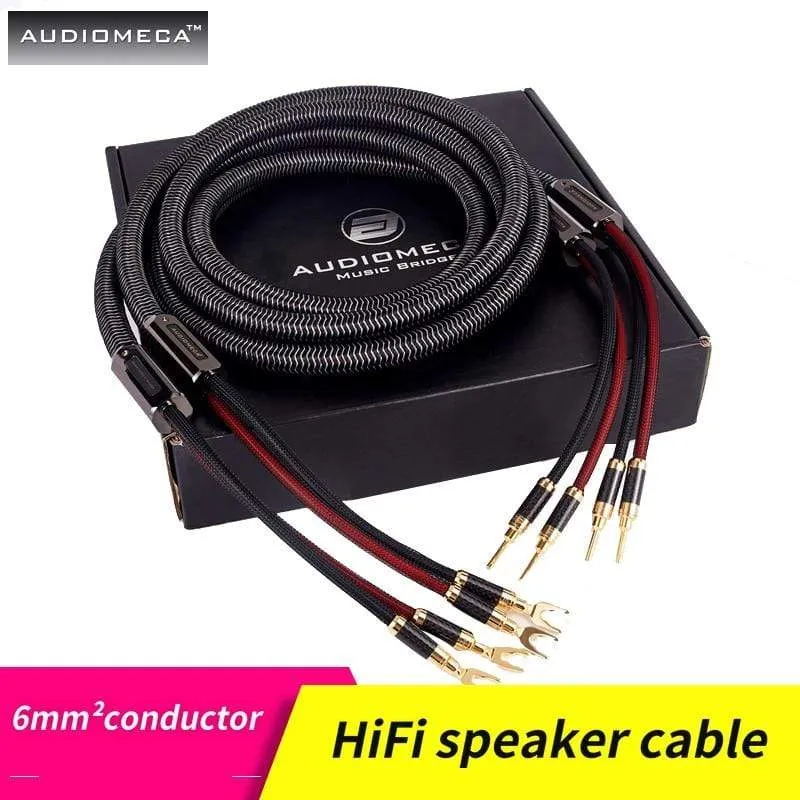 1 Paar AUDIOMECA Hifi-Lautsprecherkabel OFC reines Kupfer-Audio-Verbindungskabel