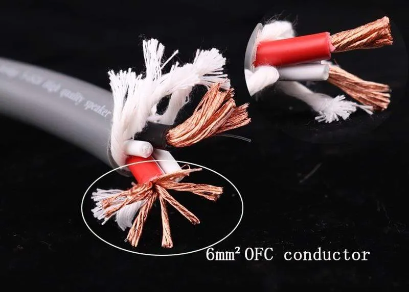 1 Paar AUDIOMECA Hifi-Lautsprecherkabel OFC reines Kupfer-Audio-Verbindungskabel