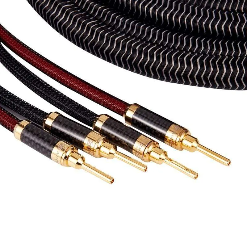 1 Paar AUDIOMECA Hifi-Lautsprecherkabel OFC reines Kupfer-Audio-Verbindungskabel