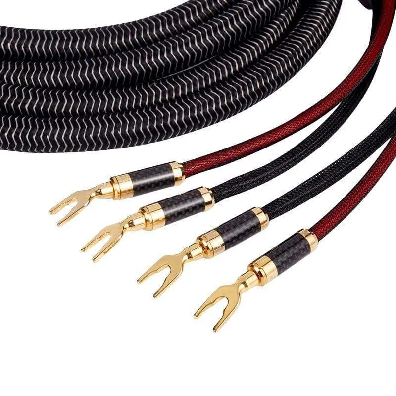 1 Paar AUDIOMECA Hifi-Lautsprecherkabel OFC reines Kupfer-Audio-Verbindungskabel