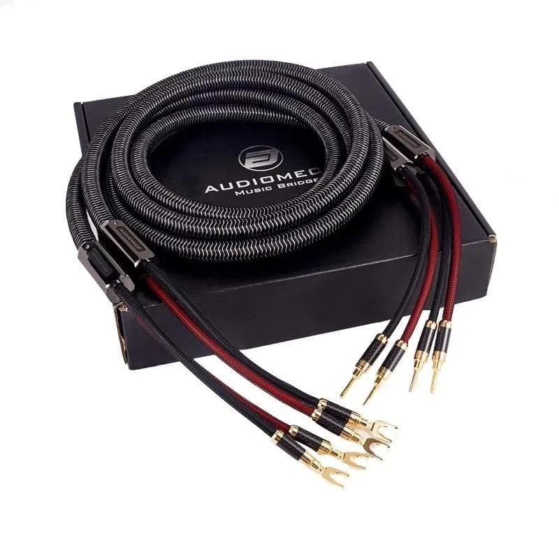 1 Paar AUDIOMECA Hifi-Lautsprecherkabel OFC reines Kupfer-Audio-Verbindungskabel