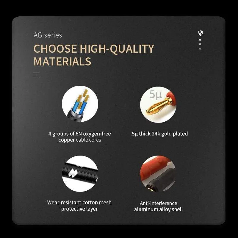 TODN HIFI-Lautsprecher-Audiokabel High-End-Stereo-Verstärkerkabel Hochreine sauerstofffreie Kupferbanane Vergoldeter Stecker pro Paar