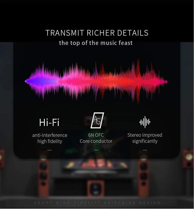 TODN HIFI-Lautsprecher-Audiokabel High-End-Stereo-Verstärkerkabel Hochreine sauerstofffreie Kupferbanane Vergoldeter Stecker pro Paar