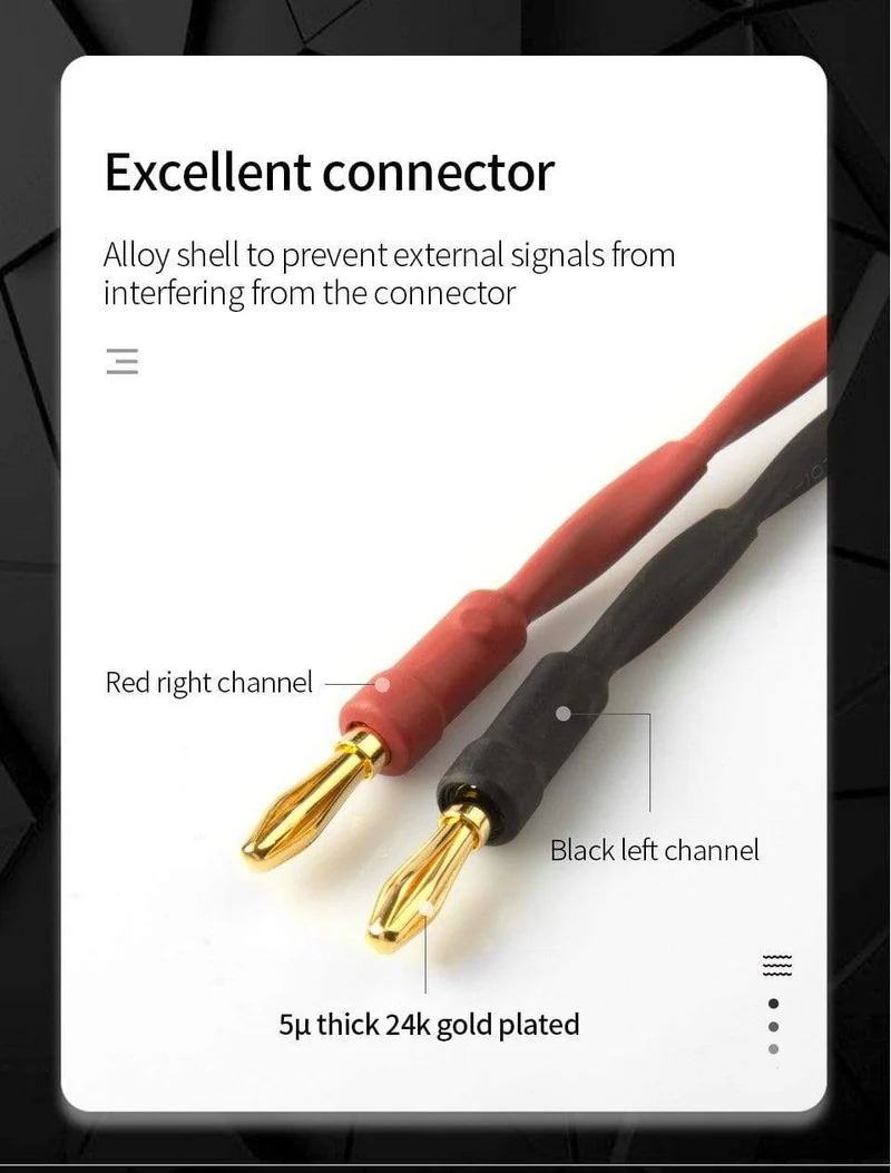 TODN HIFI-Lautsprecher-Audiokabel High-End-Stereo-Verstärkerkabel Hochreine sauerstofffreie Kupferbanane Vergoldeter Stecker pro Paar
