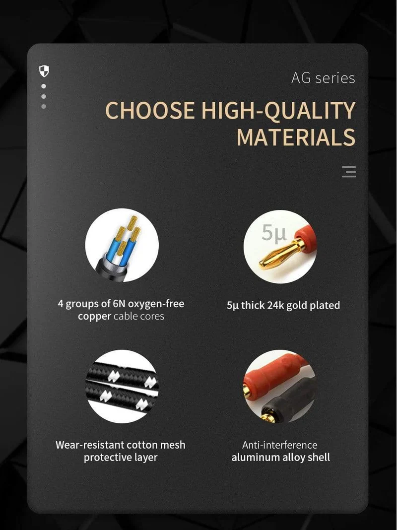 TODN HIFI-Lautsprecher-Audiokabel High-End-Stereo-Verstärkerkabel Hochreine sauerstofffreie Kupferbanane Vergoldeter Stecker pro Paar
