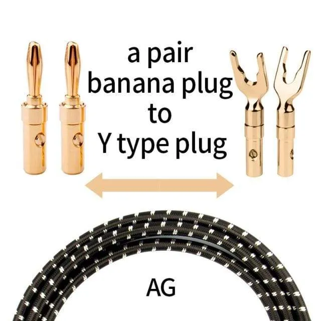 TODN HIFI-Lautsprecher-Audiokabel High-End-Stereo-Verstärkerkabel Hochreine sauerstofffreie Kupferbanane Vergoldeter Stecker pro Paar