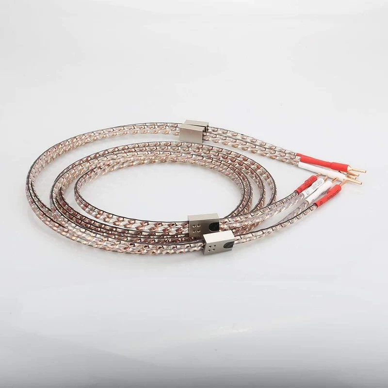 Neues Paar Viborg VS903 Flachkupfer-Lautsprecherkabel für Audiophile, HiFi-Lautsprecherkabel mit reinem Kupferstecker für Heimkino